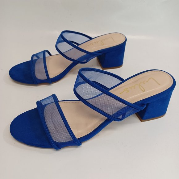 Lulu's Blue Mesh Low Heel Slip On Shoe Size 7.5M - Picture 7 of 14